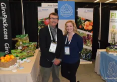 Kirk Crane and Heather Wood from Awe Sum Organics. They have a new citrus program out of California with lemons, navels and valencias.
